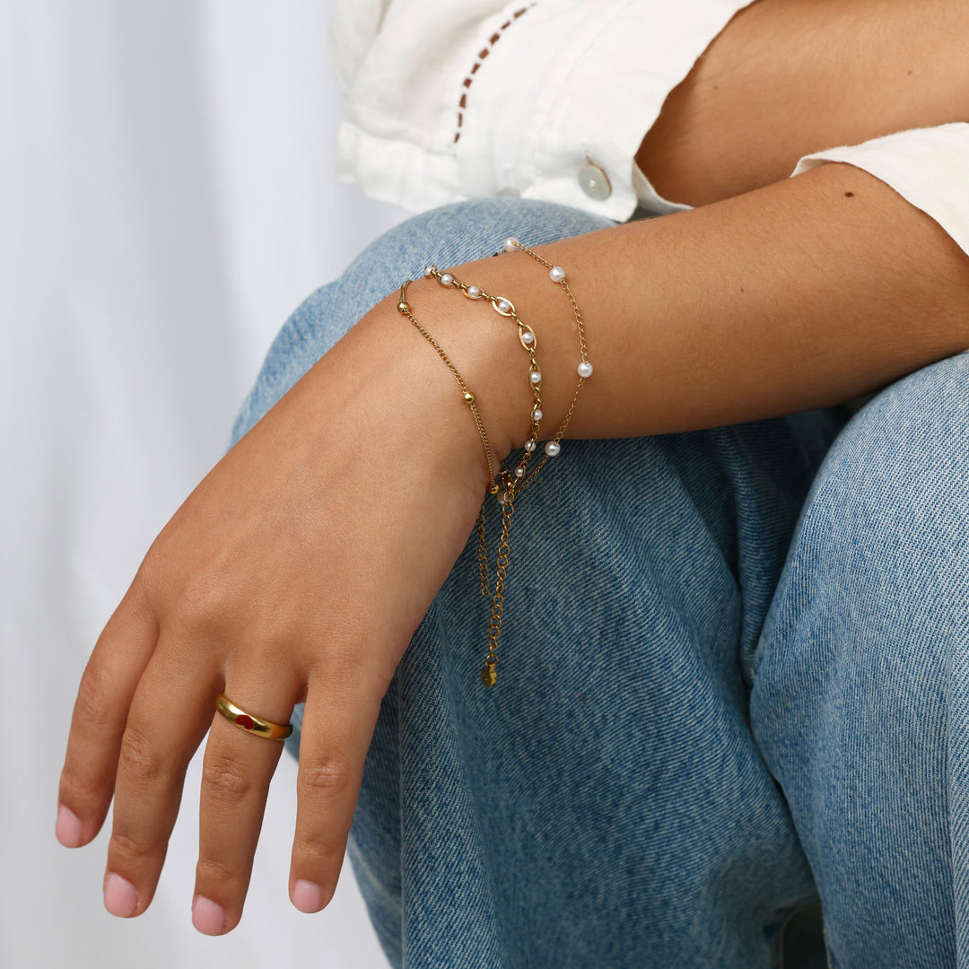 Lo - Bracciale a catena stratificata in acciaio inox