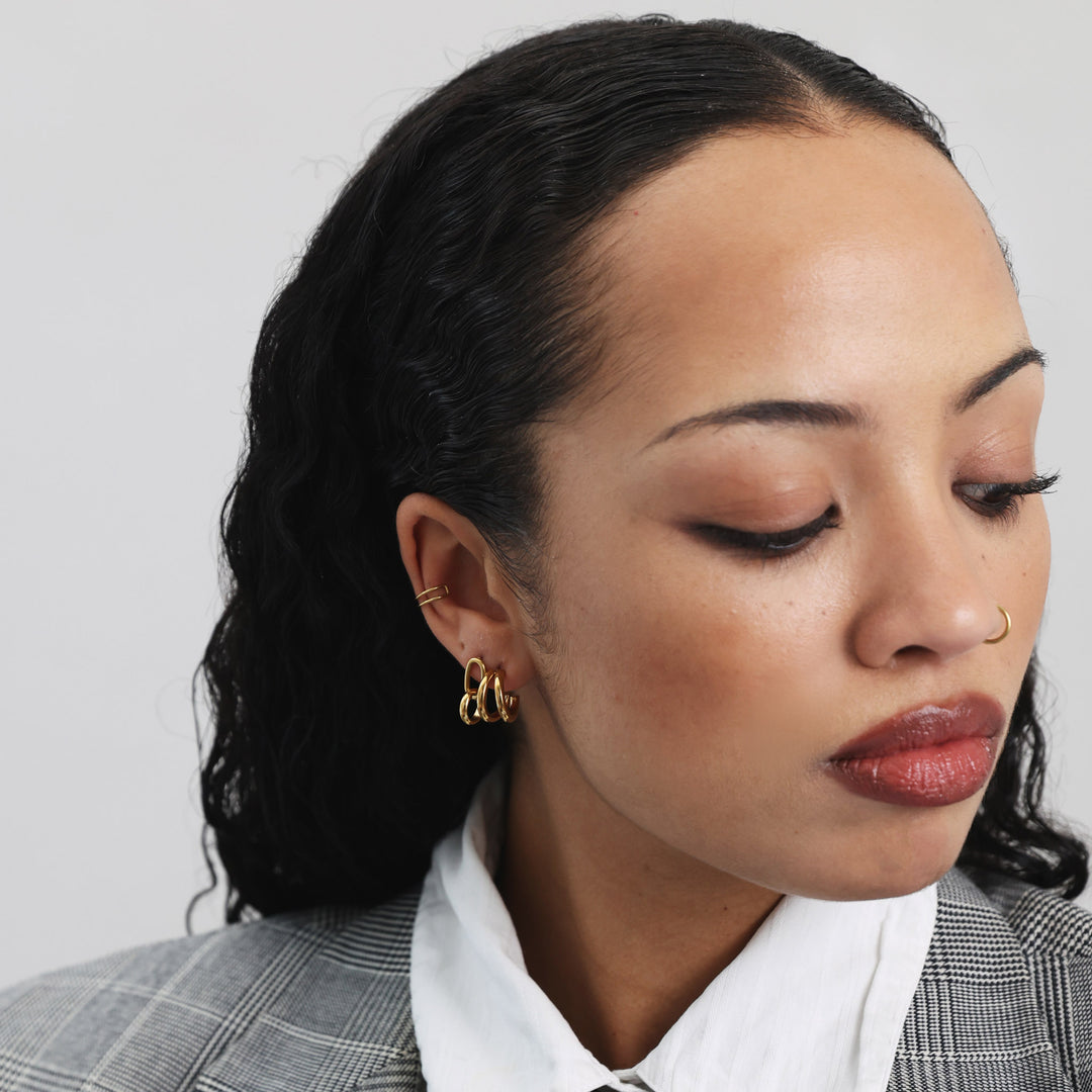 Madina - Hoop Stud Earrings Stainless Steel