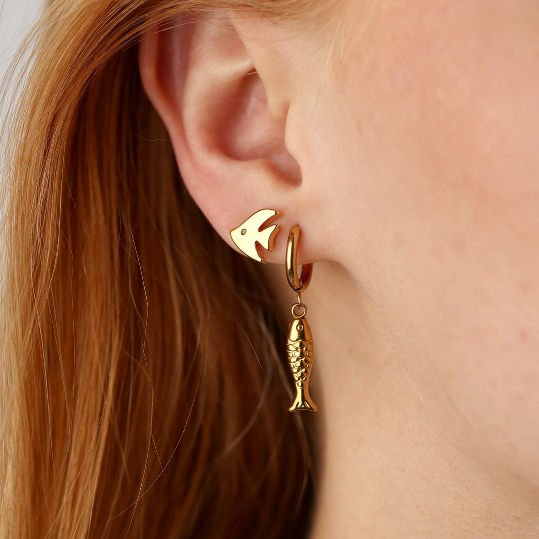 Fee - Fish Stud Earrings Stainless Steel