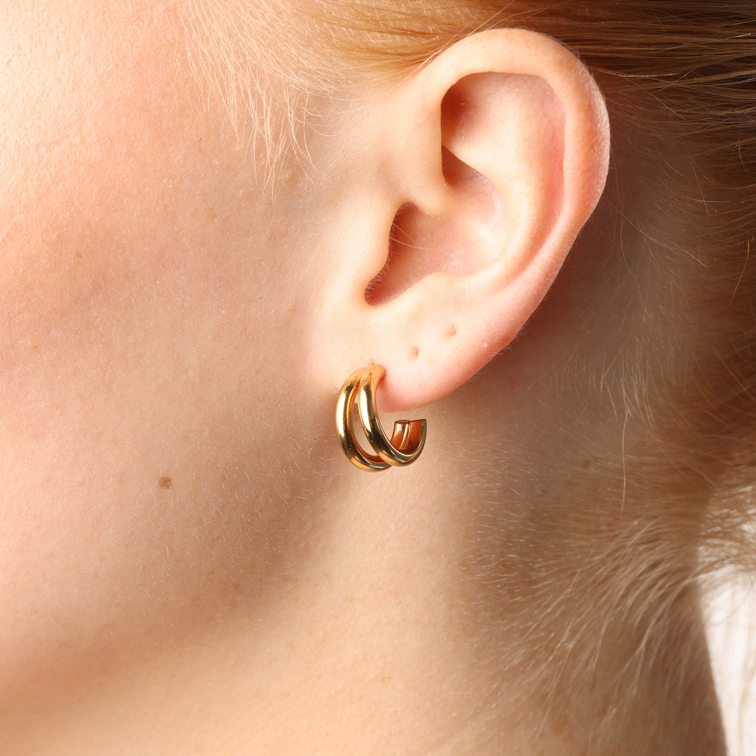 Heylin - Doppelreif-Ohrringe aus Edelstahl