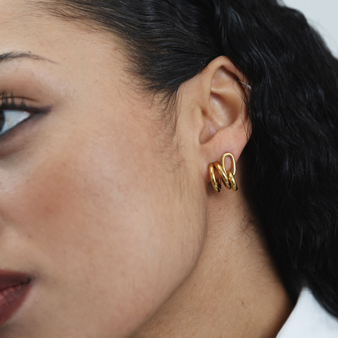 Heylin - Doppelreif-Ohrringe aus Edelstahl