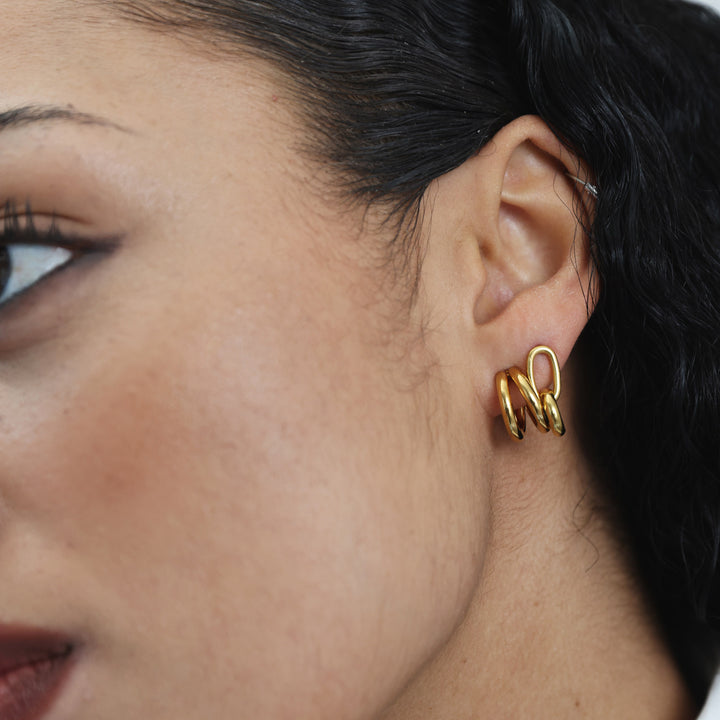 Heylin - Doppelreif-Ohrringe aus Edelstahl