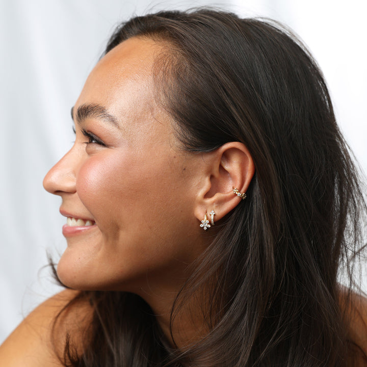 Helia - Crystal Hoop Earrings Stainless Steel