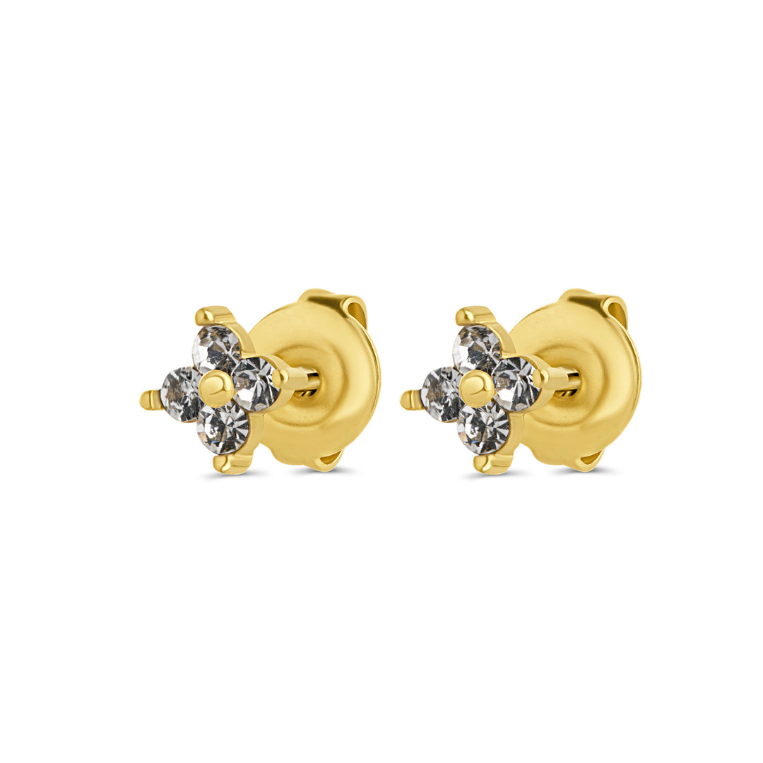 Hera - Boucles d'oreilles clous en cristal en acier inoxydable
