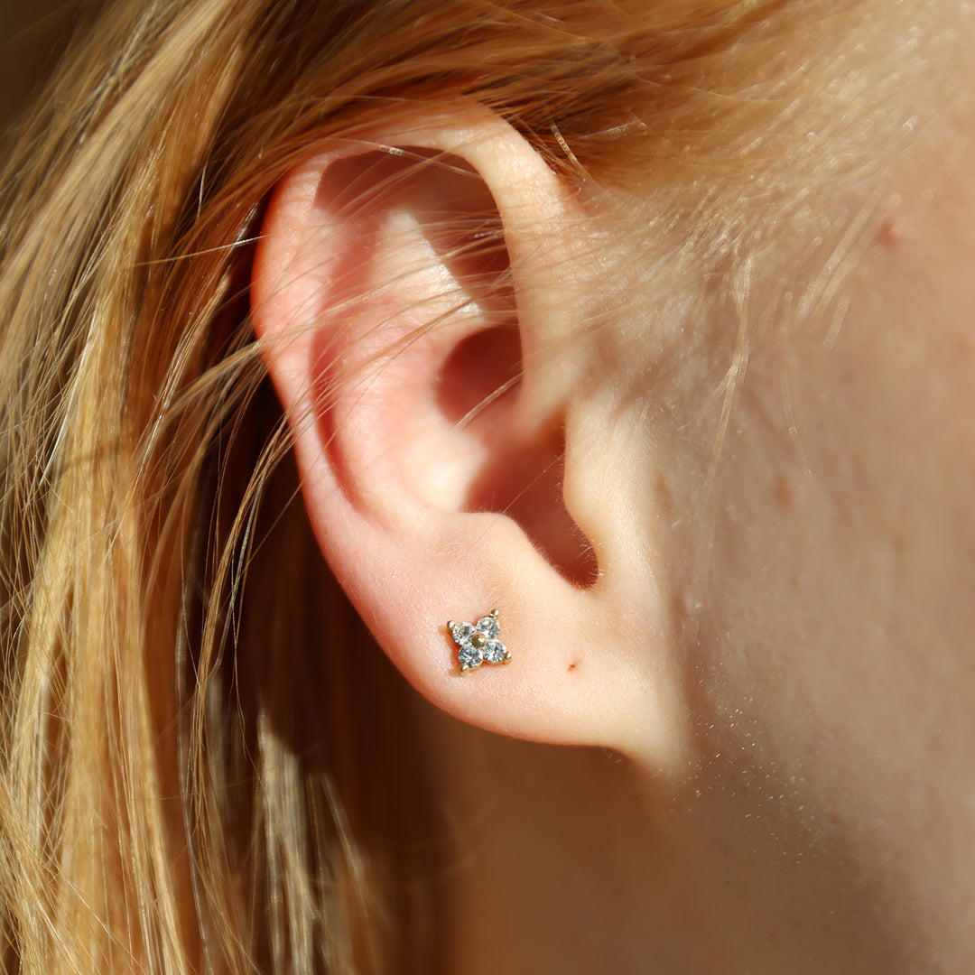 Hera - Boucles d'oreilles clous en cristal en acier inoxydable