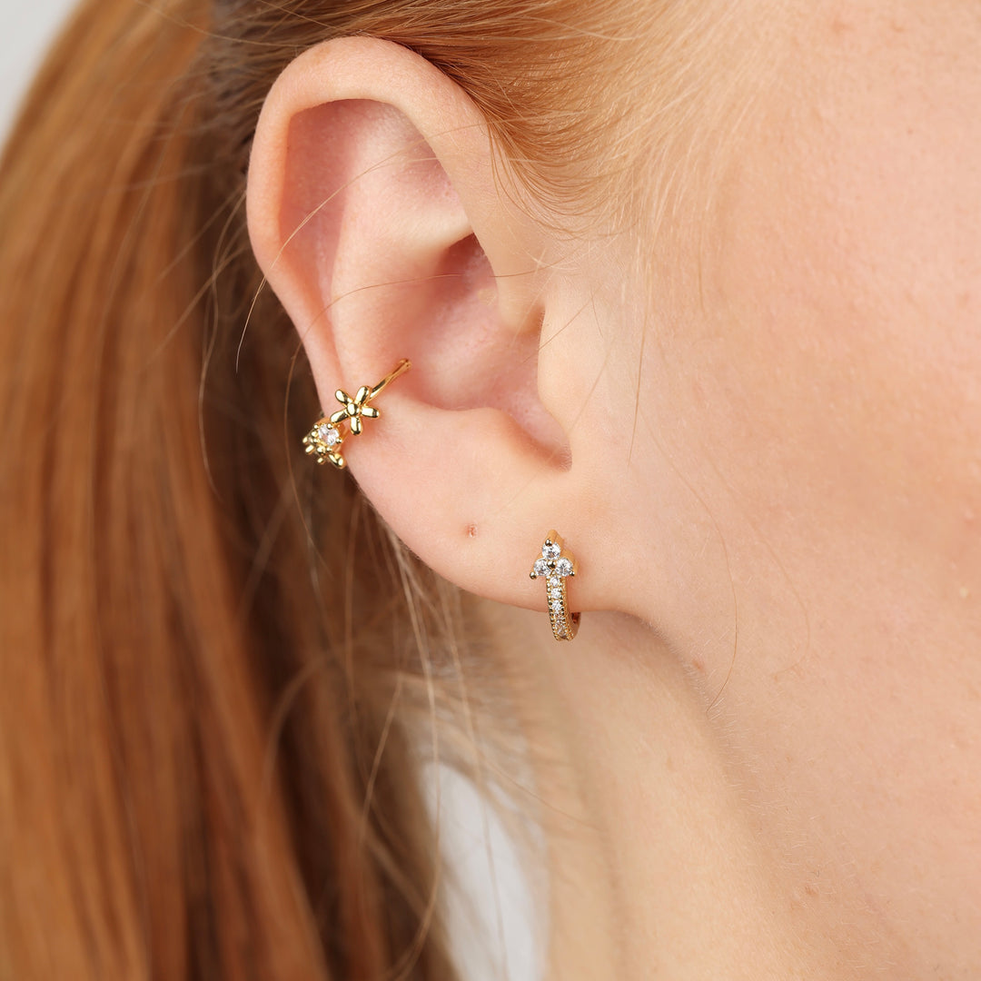 Della - Kristall-Creolen Edelstahl