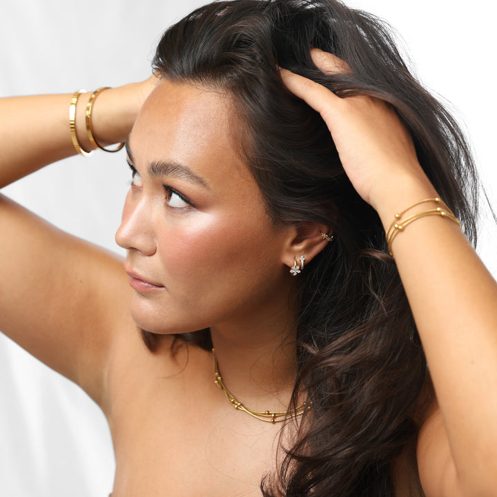 Della - Kristall-Creolen Edelstahl