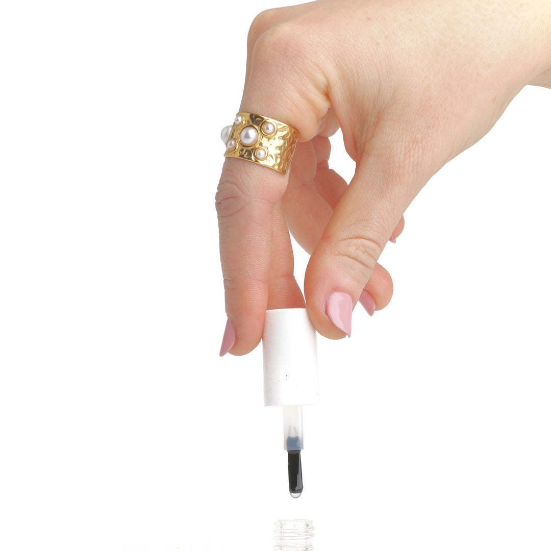 Kerstin - Hammerschlag-Perlenring Edelstahl