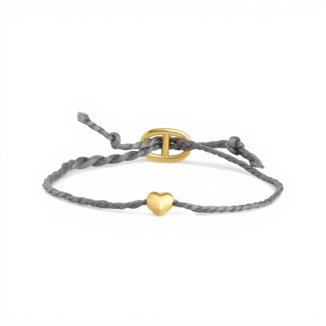 Alex - Braccialetto in corda acciaio inox