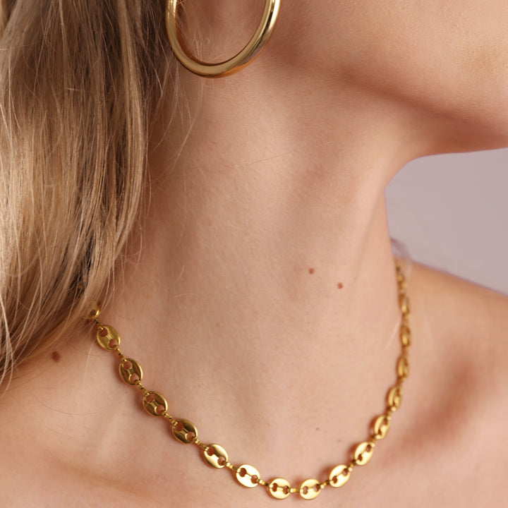 Amie - Collana a catena a maglie in acciaio inox