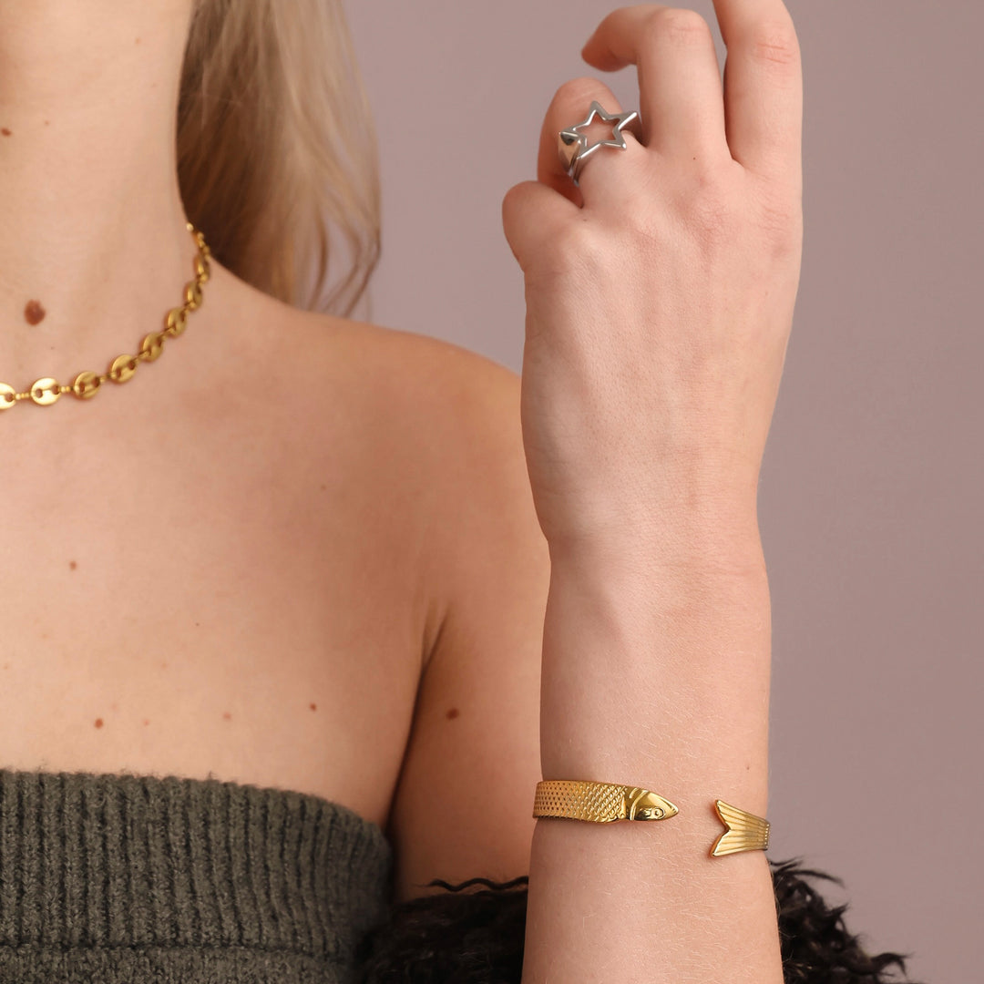 Amie - Collana a catena a maglie in acciaio inox