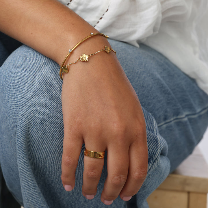 Mae - Blumenarmband Edelstahl