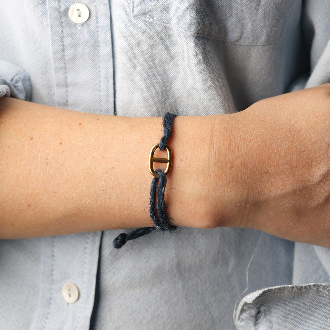 Alex - Braccialetto in corda acciaio inox