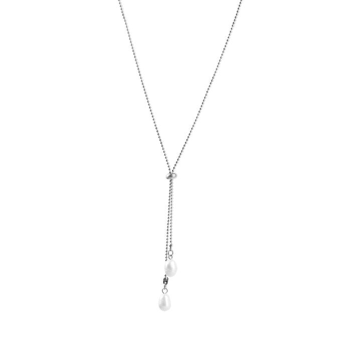 Barbro - Lariat-Perlenkette aus Edelstahl