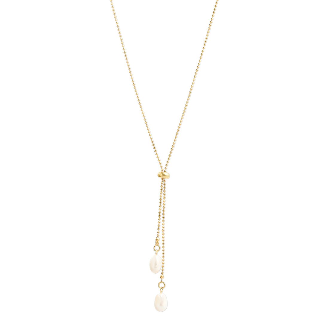 Barbro - Lariat-Perlenkette aus Edelstahl