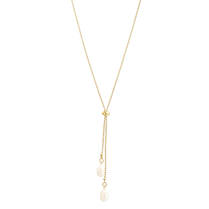 Barbro - Lariat-Perlenkette aus Edelstahl
