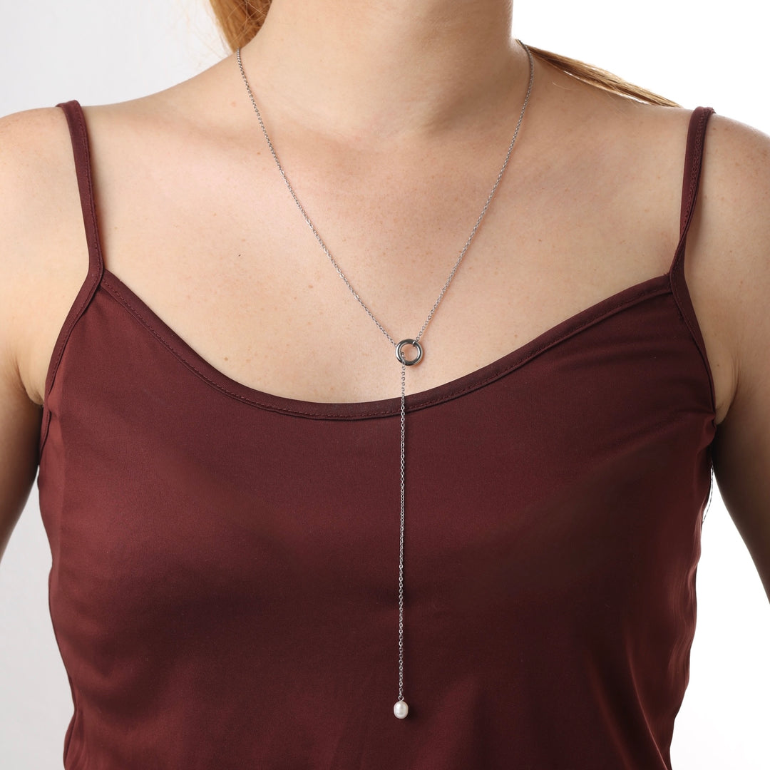 Boel - Lariat-Perlenkette aus Edelstahl