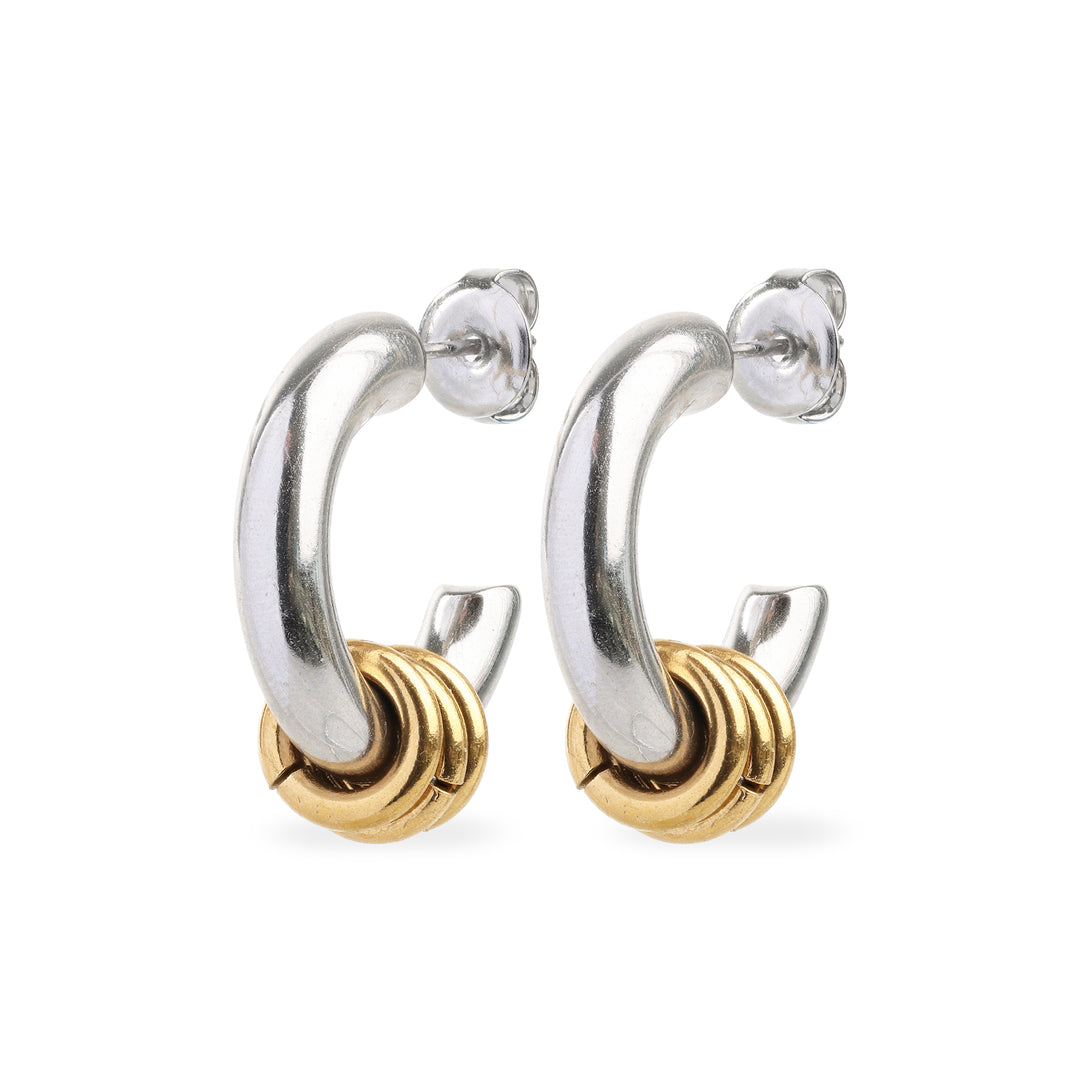 Luna - Boucles d'oreilles Hoops en acier inoxydable