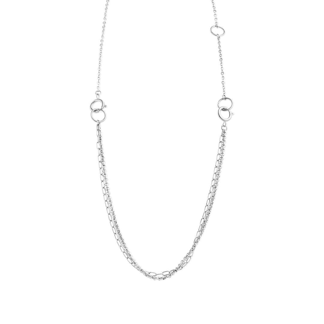 Onyx - Collier à chaînes superposées en acier inoxydable