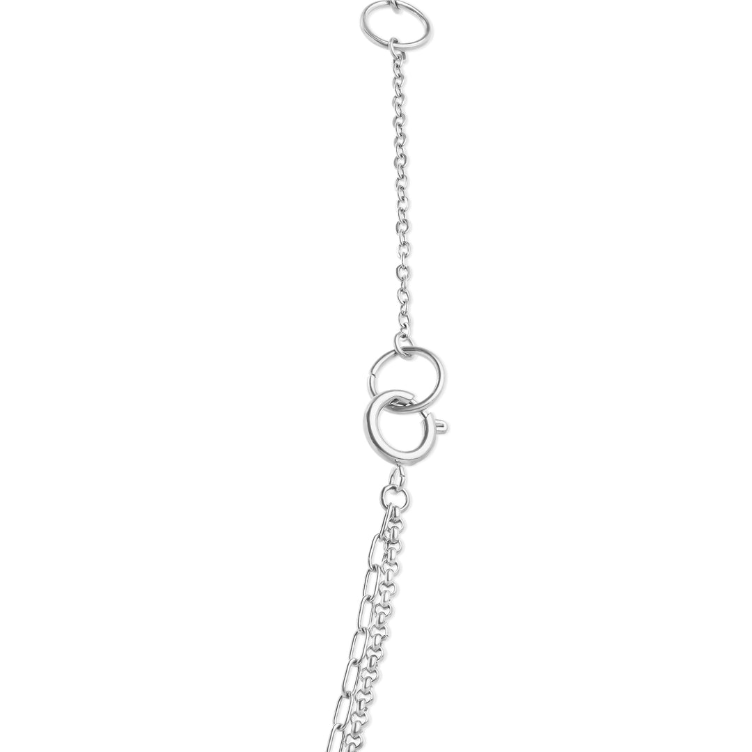 Onyx - Collier à chaînes superposées en acier inoxydable