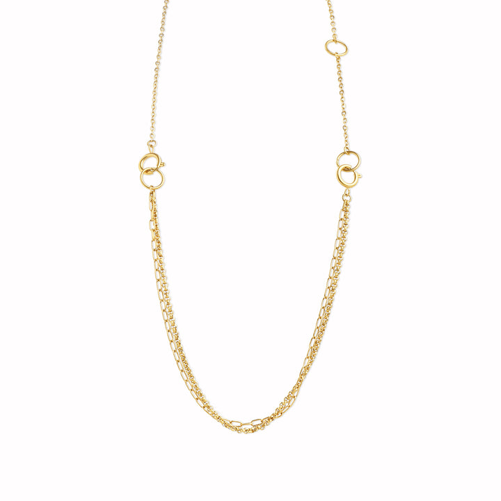 Onyx - Collier à chaînes superposées en acier inoxydable