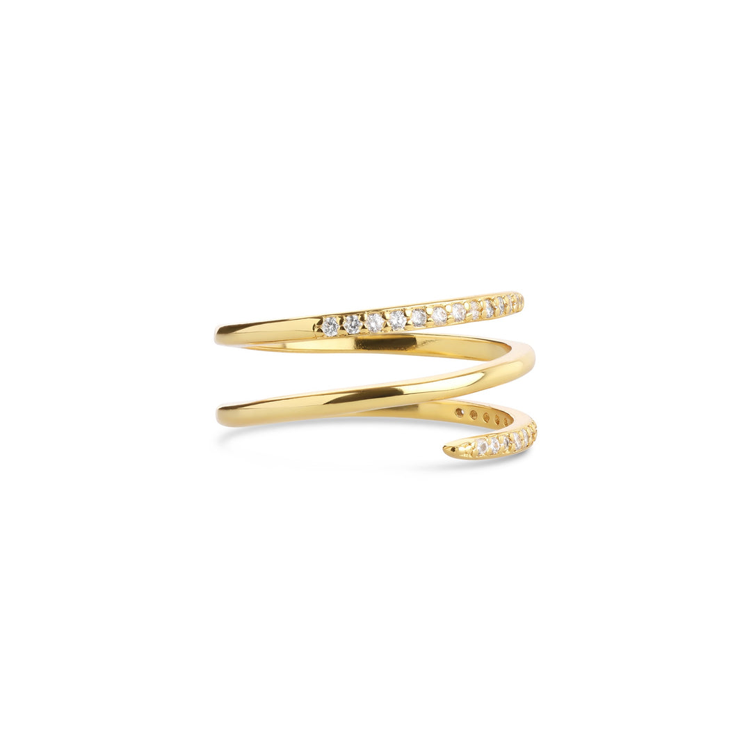 Jada – Ring mit Kristall aus Edelstahl, Gold | Timi of Sweden