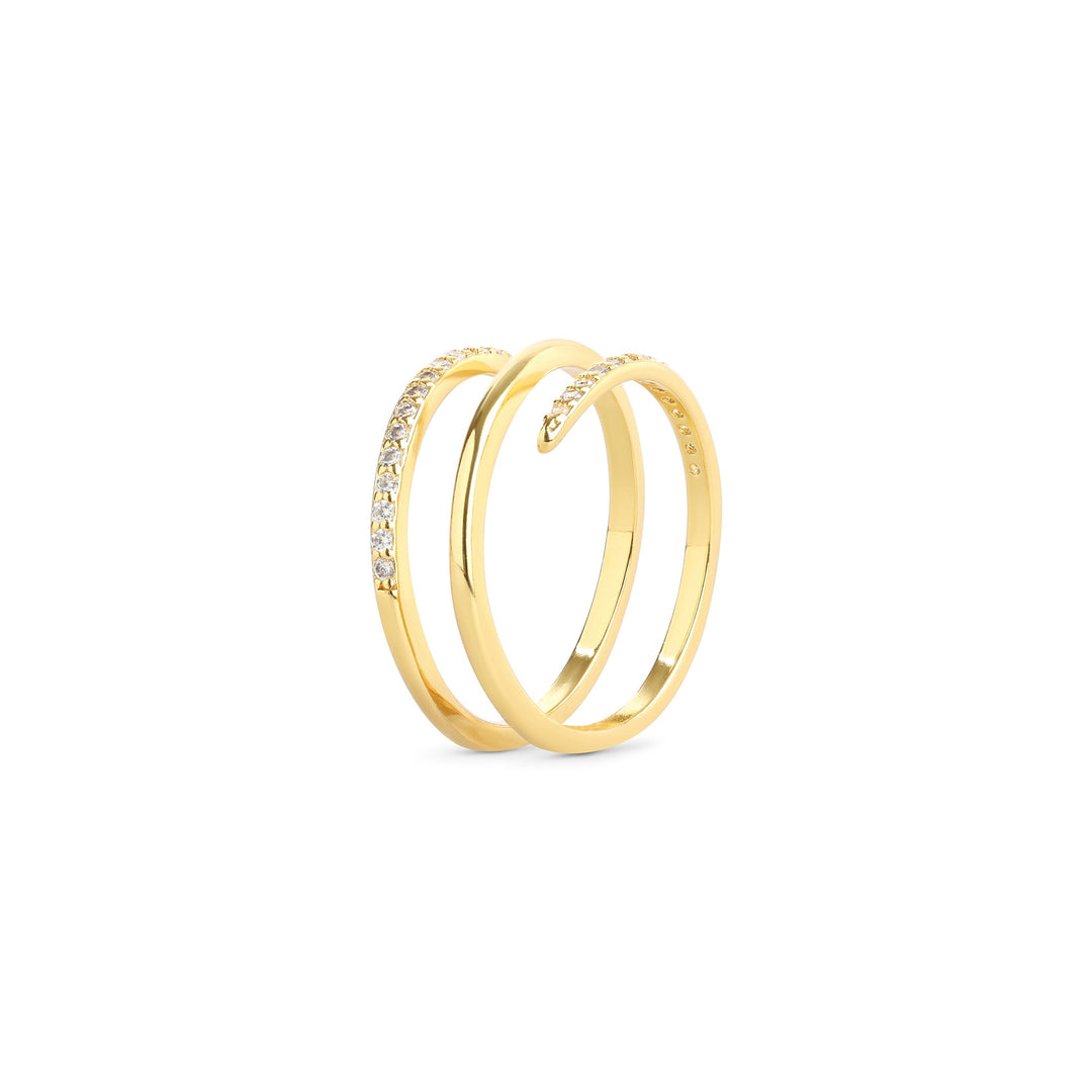Jada – Ring mit Kristall aus Edelstahl, Gold | Timi of Sweden