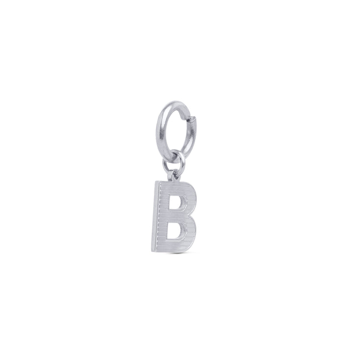 Sanya - Charm Initial en Acier Inoxydable Argenté