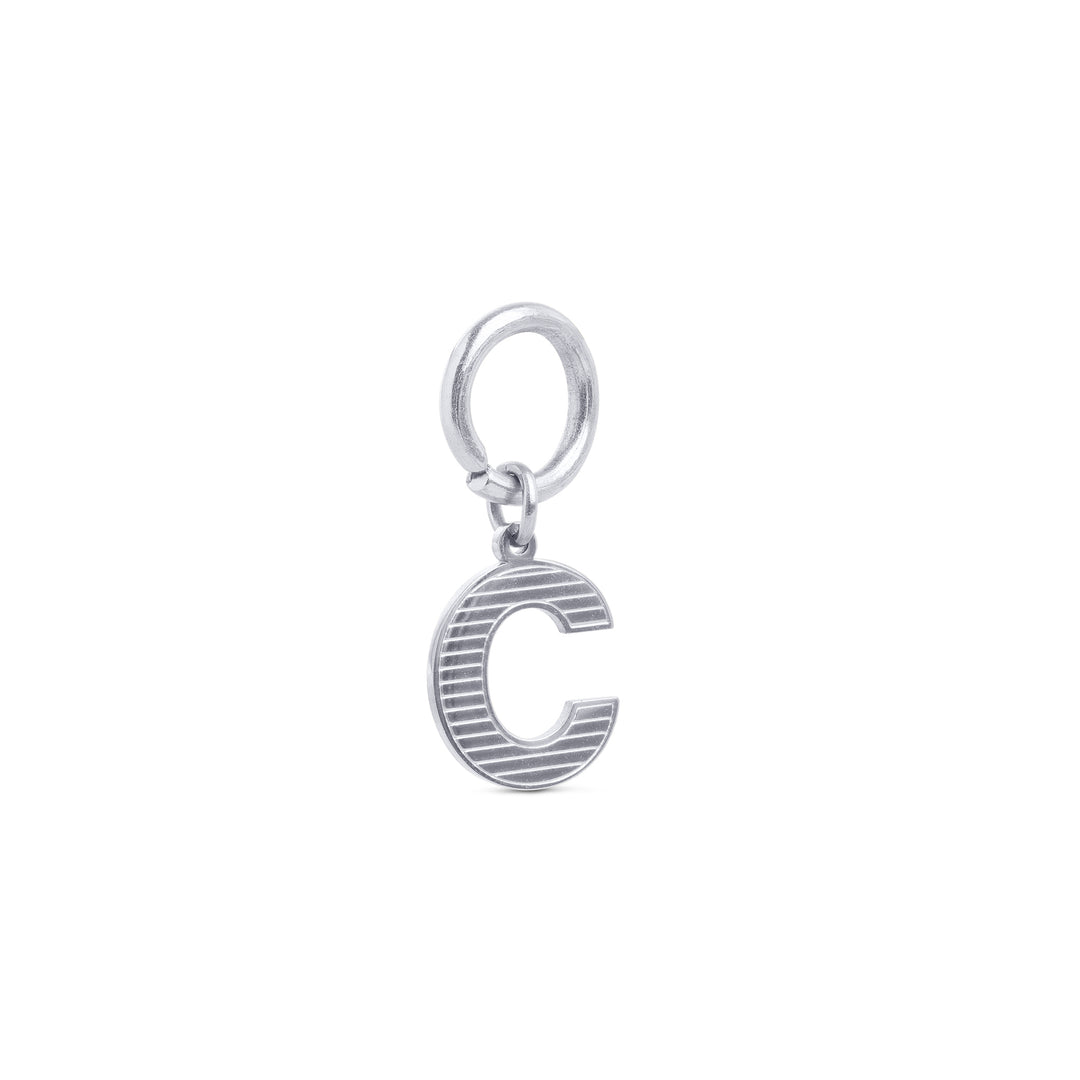 Sanya - Charm Initial en Acier Inoxydable Argenté