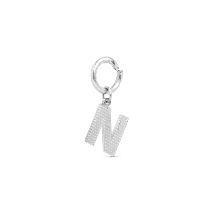 Sanya - Charm Initial en Acier Inoxydable Argenté
