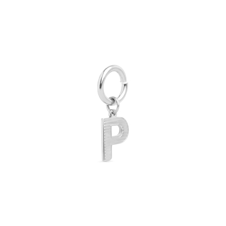 Sanya - Charm Initial en Acier Inoxydable Argenté