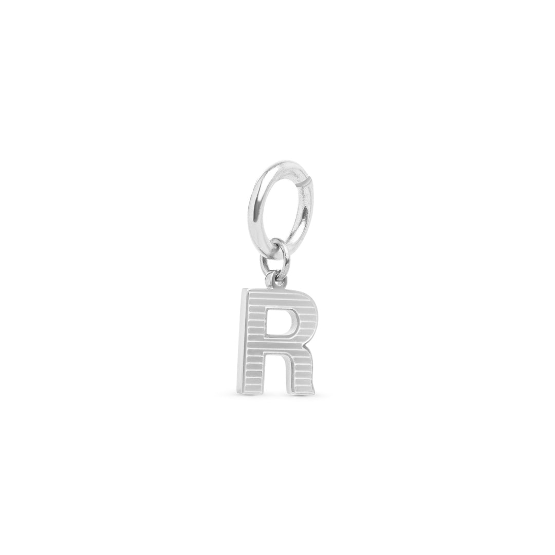 Sanya - Charm Initial en Acier Inoxydable Argenté