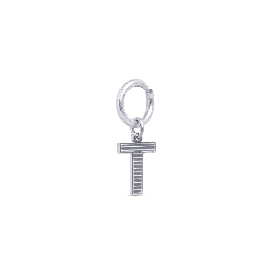 Sanya - Charm Initial en Acier Inoxydable Argenté