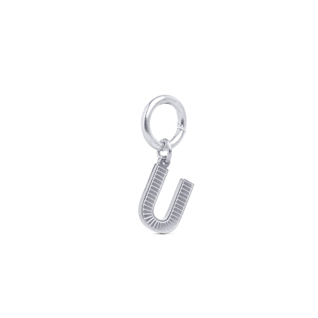 Sanya - Charm Initial en Acier Inoxydable Argenté