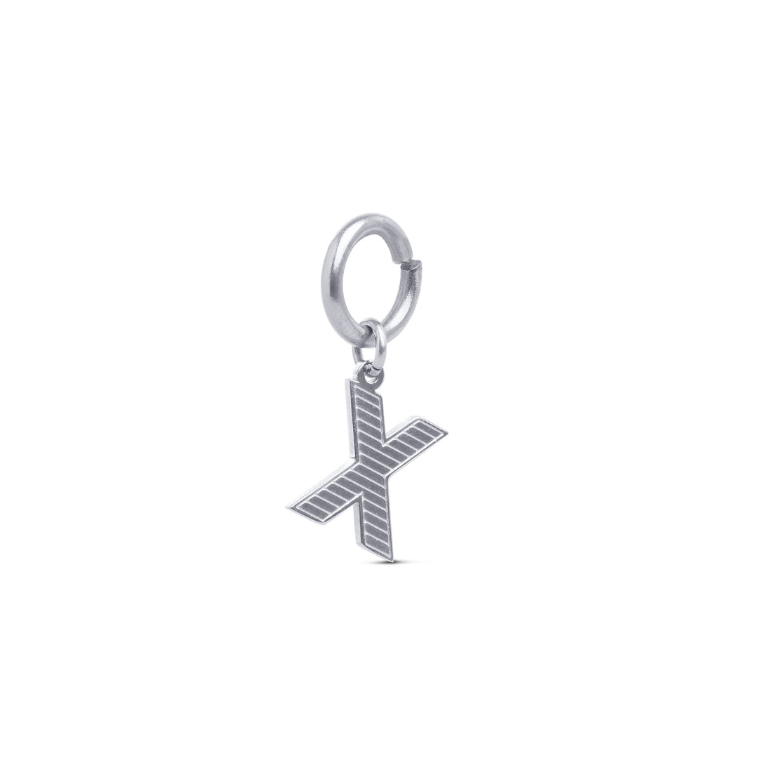 Sanya - Charm Initial en Acier Inoxydable Argenté