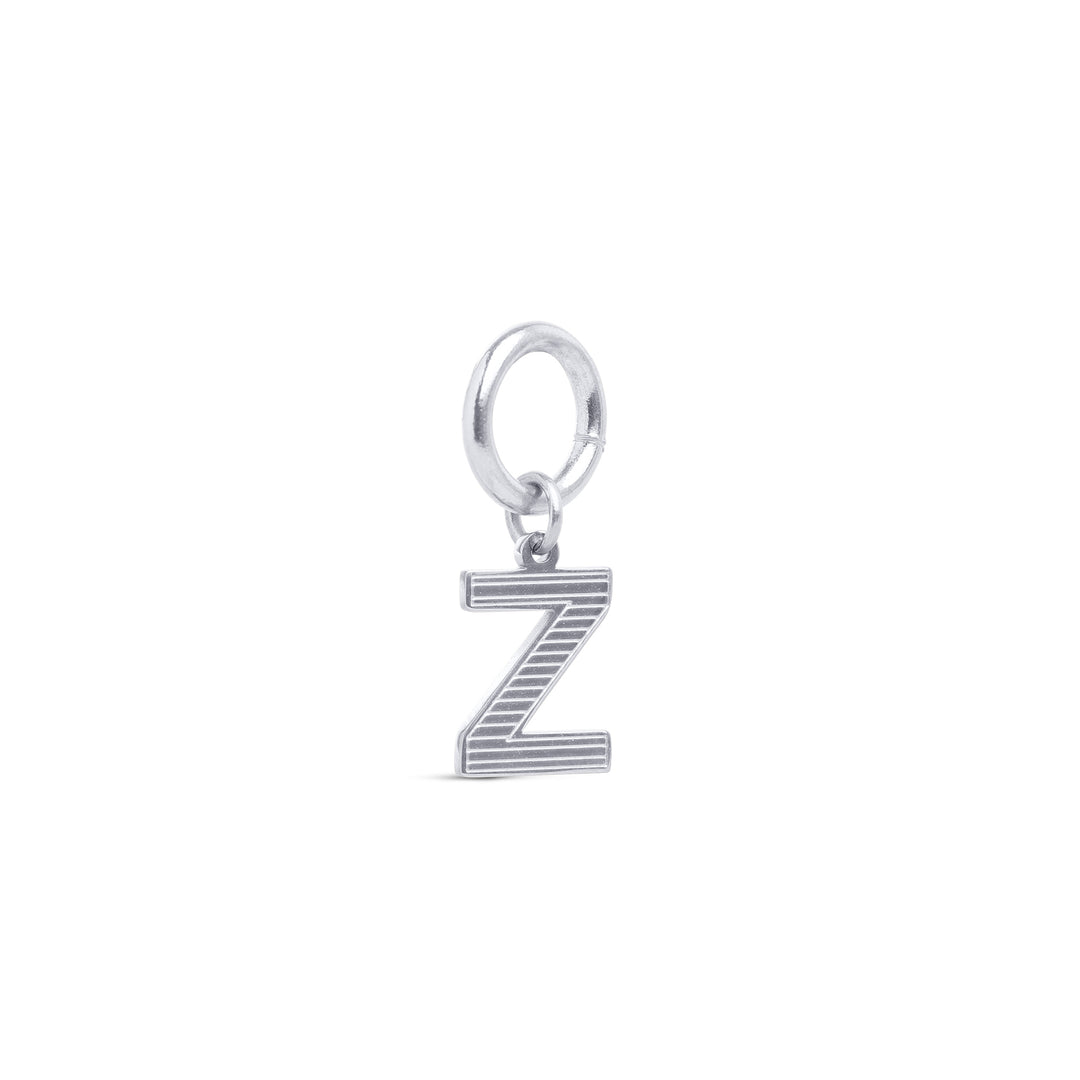 Sanya - Charm Initial en Acier Inoxydable Argenté