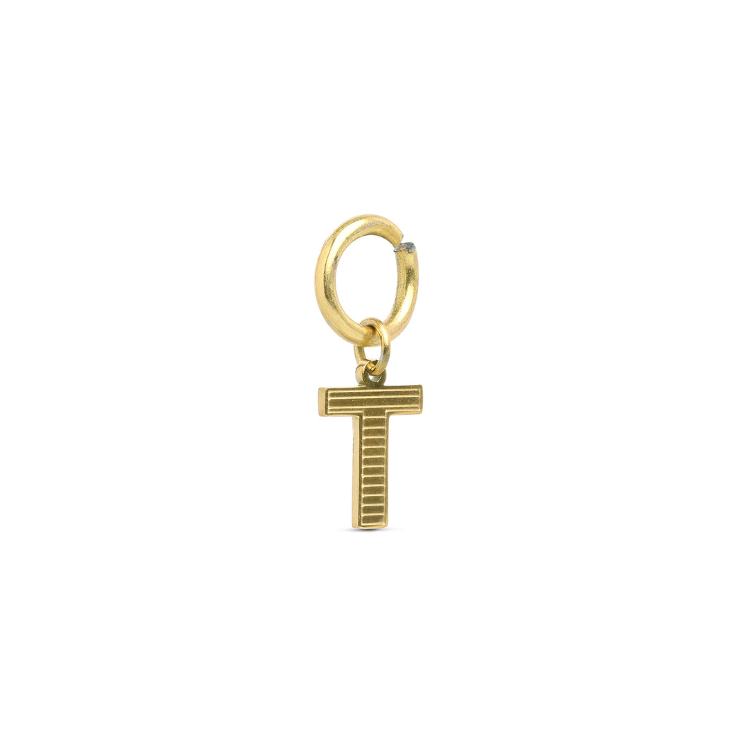 Sanya - Charm Initial en Acier Inoxydable Doré