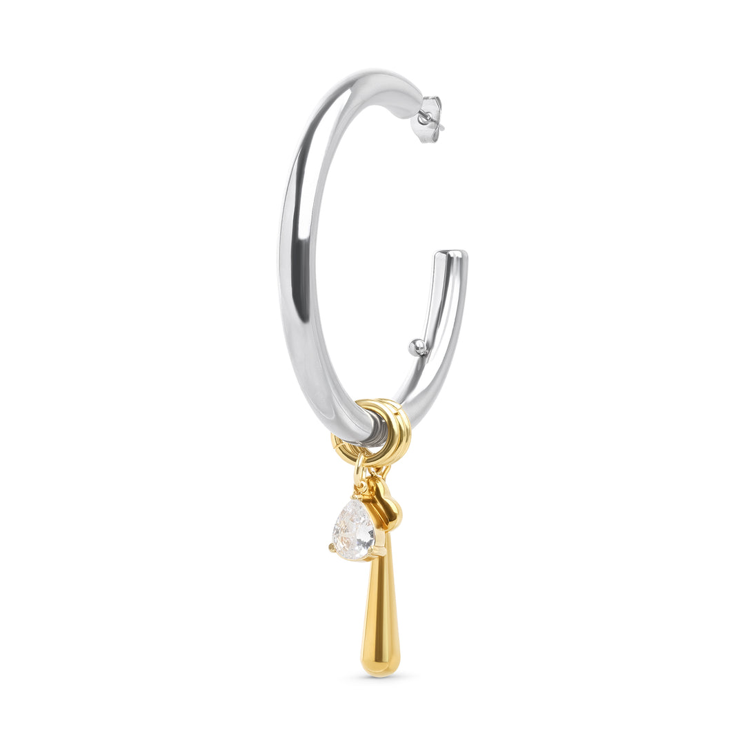 Peg - Boucles d'oreilles clous Hoops élégantes en acier inoxydable