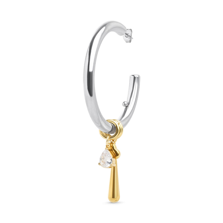Peg - Boucles d'oreilles clous Hoops élégantes en acier inoxydable