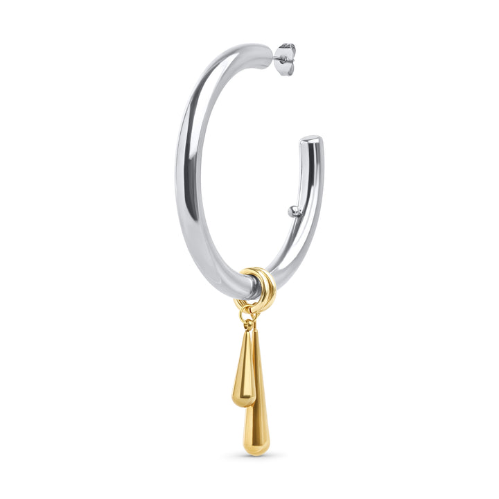 Peg - Boucles d'oreilles clous Hoops élégantes en acier inoxydable