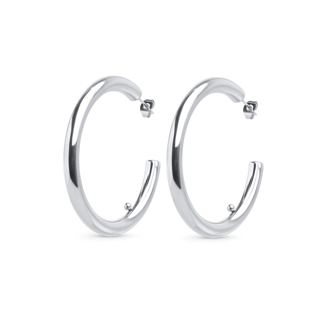 Peg - Boucles d'oreilles clous Hoops élégantes en acier inoxydable
