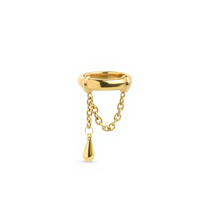 Pluie - Bague chaîne en acier inoxydable