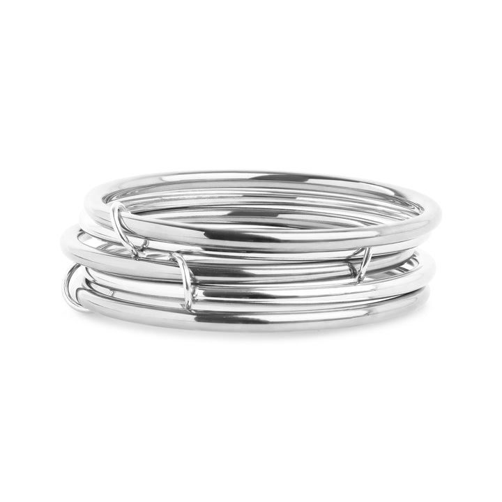Rory - Lot de 5 bracelets jonc empilés en acier inoxydable
