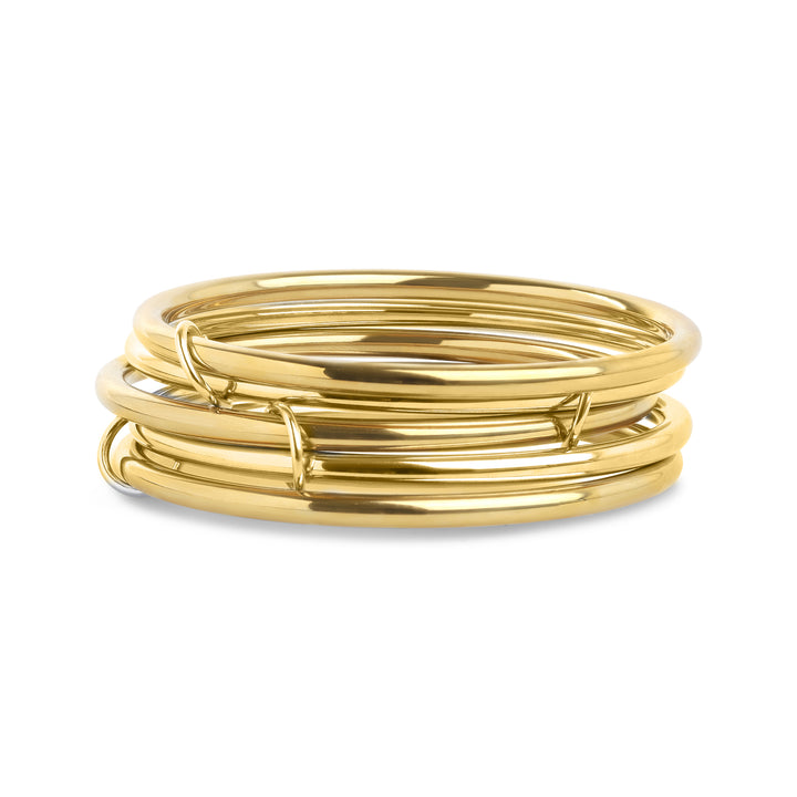 Rory - Lot de 5 bracelets jonc empilés en acier inoxydable