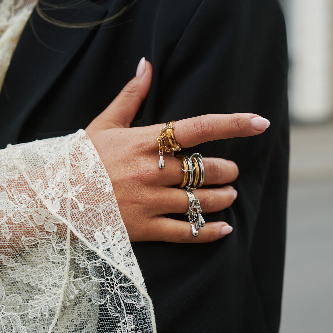 Bliss - Bague Goutte en Acier Inoxydable