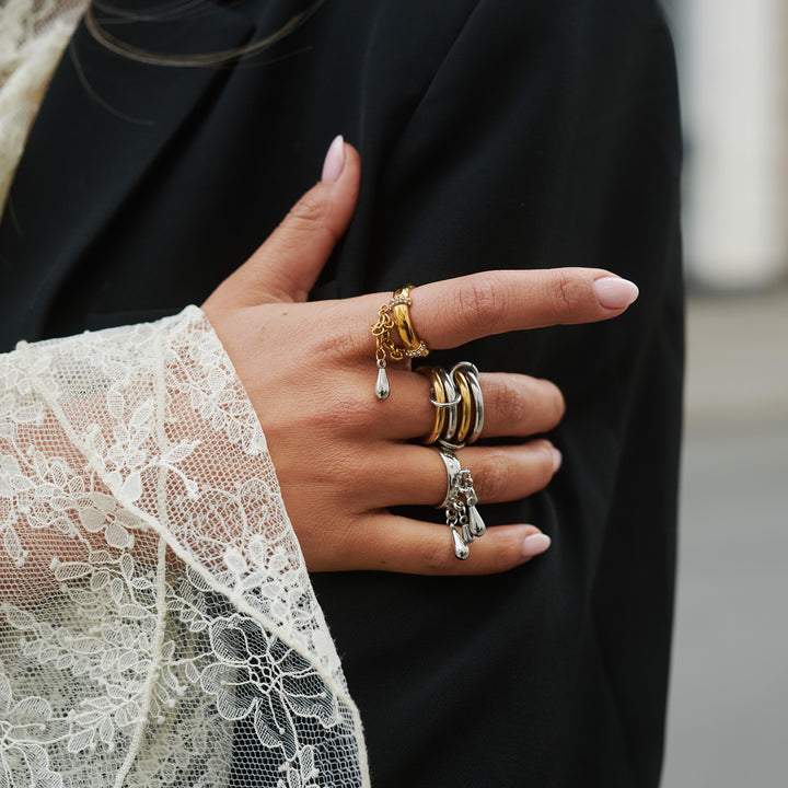Bliss - Bague Goutte en Acier Inoxydable