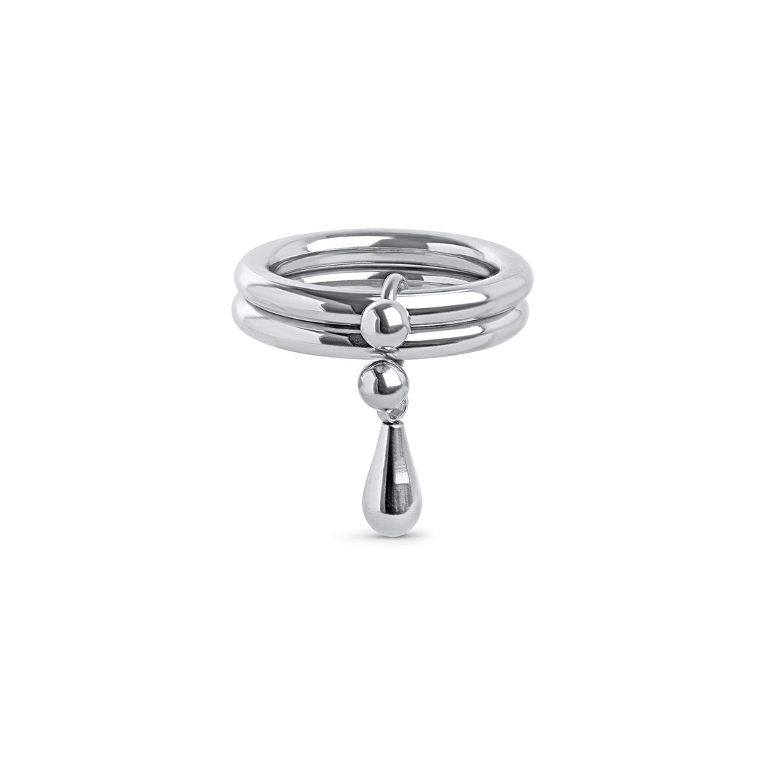 Storm - Bague Duo Drop en acier inoxydable