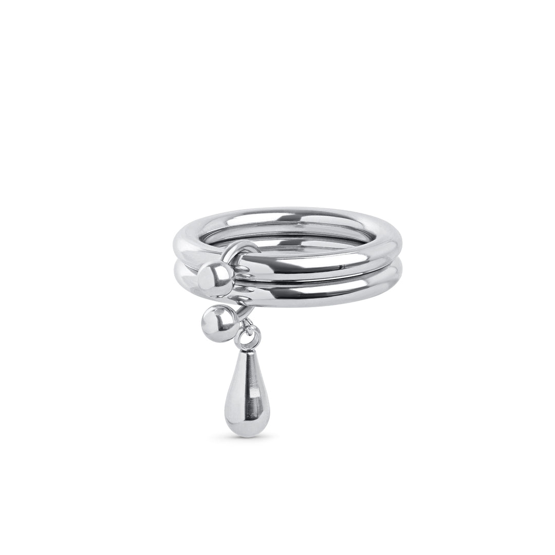 Storm - Bague Duo Drop en acier inoxydable