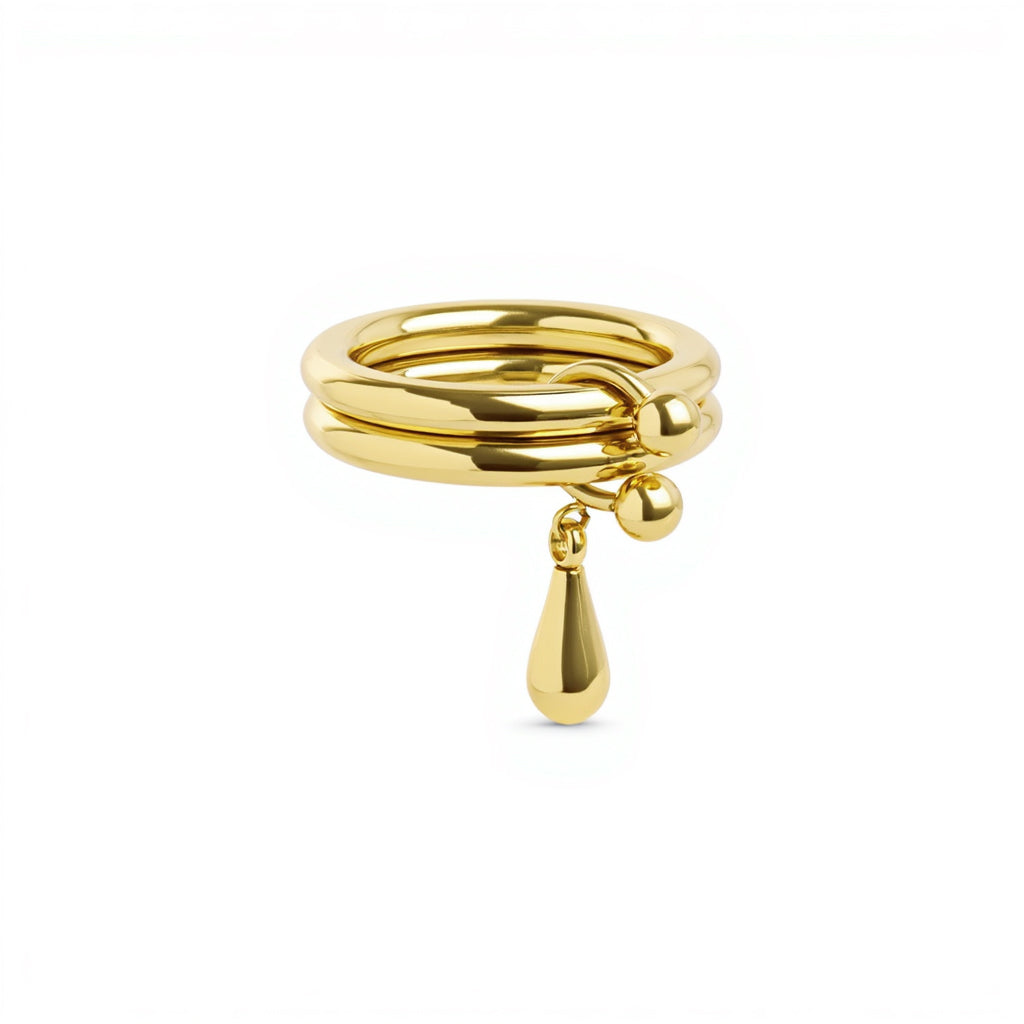 Storm - Bague Duo Drop en acier inoxydable