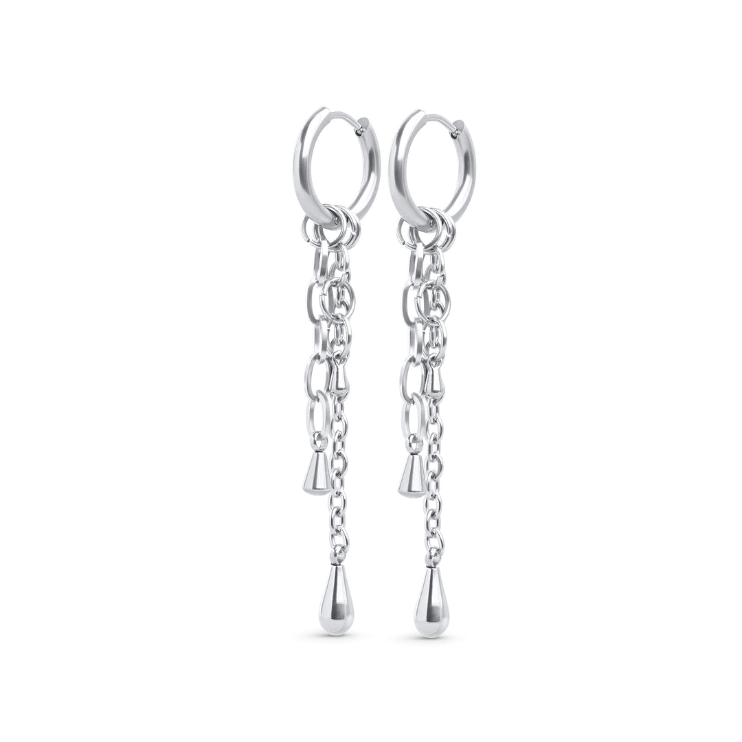 Kate - Boucles d'oreilles créoles en acier inoxydable
